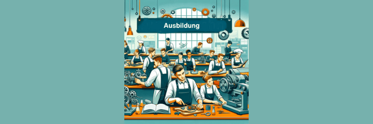 apprentice in the ausbildung (apprenticeships) program in germany working in a factory